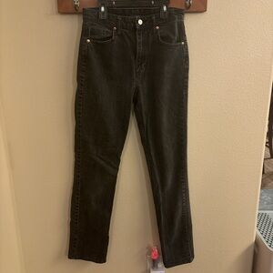 H&M vintage straight high waist black-grey straight leg jeans.